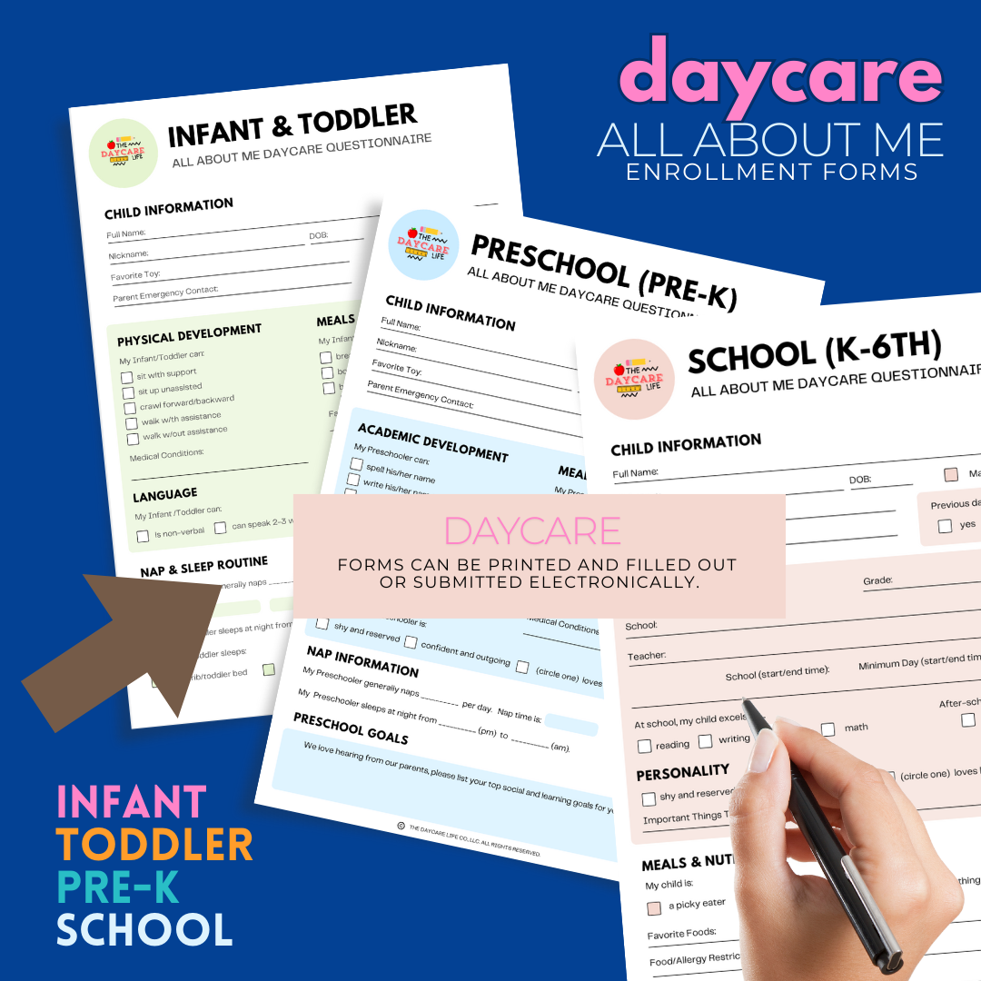 Daycare All About Me Enrollment Form (Editable)